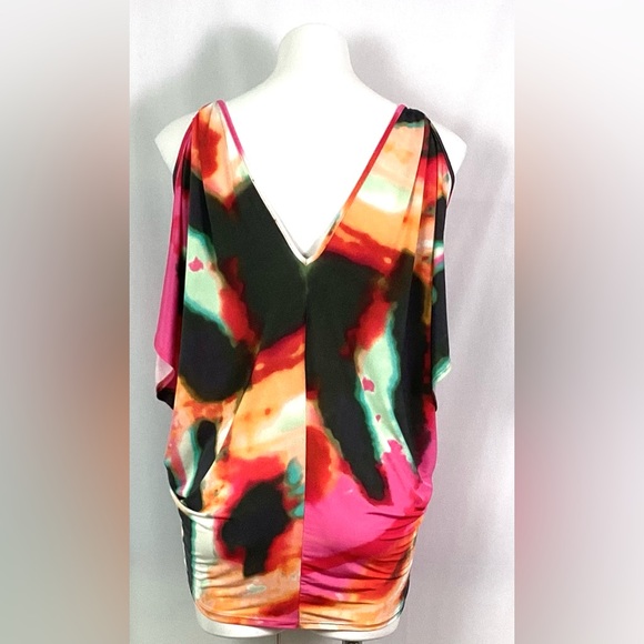 NWT-Orna Farho-Paris -abstract, multicolor designer blouse-size M - Picture 3 of 5